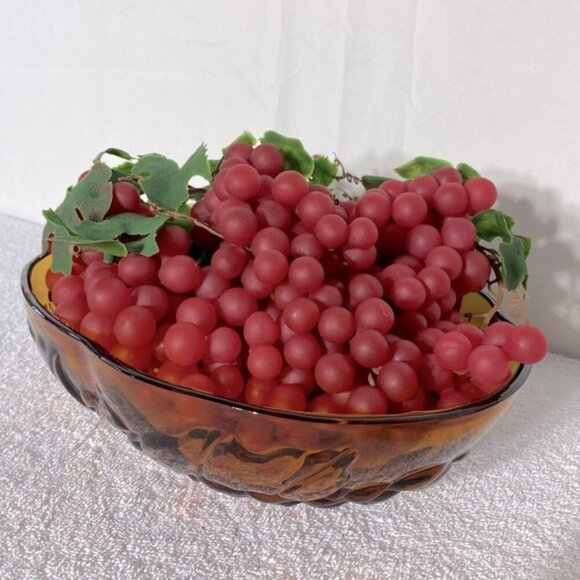 Vintage Rubber/Vinyl Decorative Red Grape Clusters x6 - Picture 6 of 6